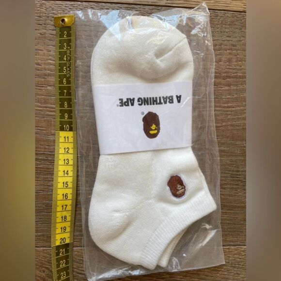 NEW Bape A Bathing Ape Embroidery Big Head socks Unisex Set of 3 Short - Picture 5 of 6